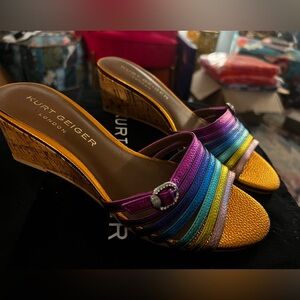 Kurt Geiger Vibrant Multicolor Wedge Sandals
